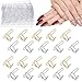 EBANKU Adjustable Detachable Nail Rings Set - 20PCS With 120 Adhesive Tabs, Reusable for Women Gift Acrylic Art Decoration - Rose & Black - Image 2