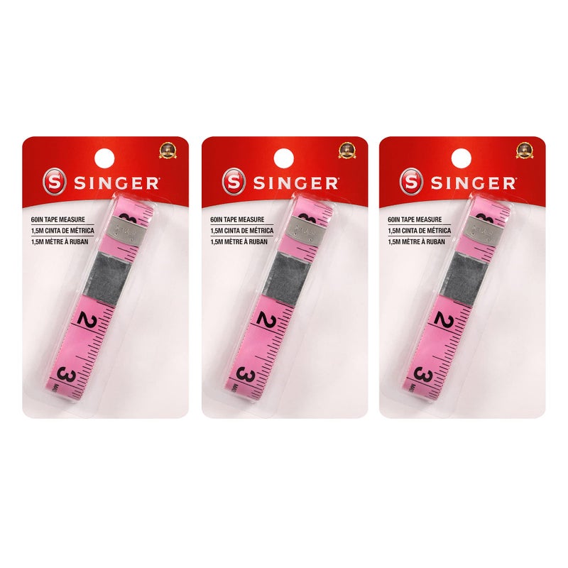 SINGER 3Pack Tape Measure Pink