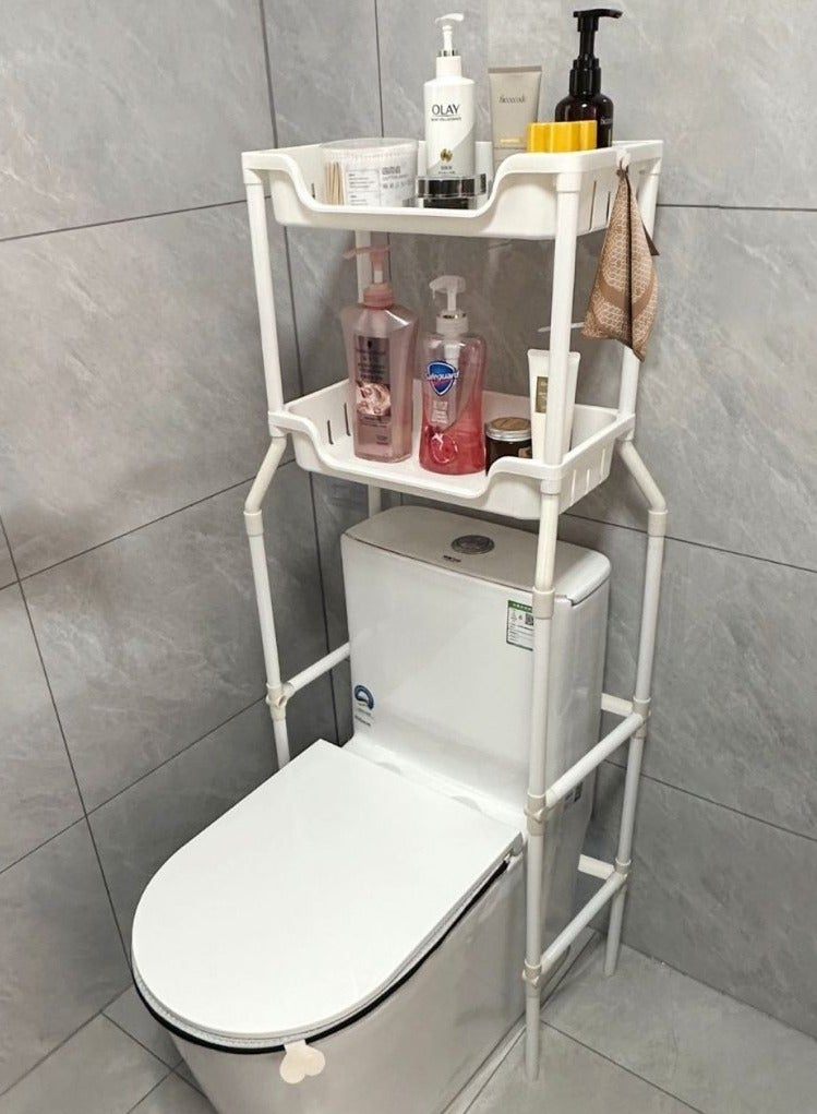 Generic Over the Toilet Rack, 20kg Capacity Bathroom Shelf, Space Saving Bathroom Stand Organizer Over the Toilet Storage (2 TIER)  - Image 4