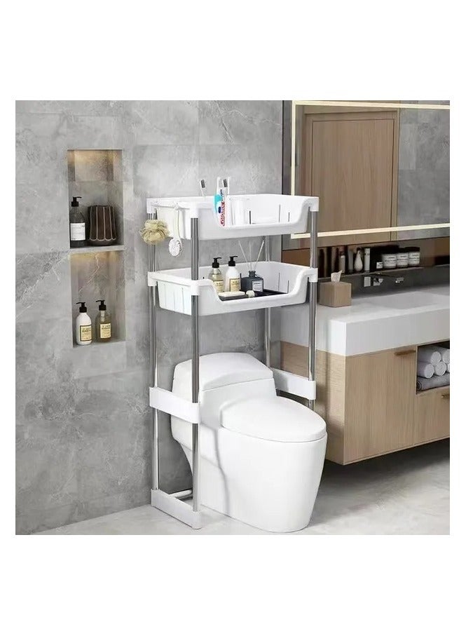 Generic Over the Toilet Rack, 20kg Capacity Bathroom Shelf, Space Saving Bathroom Stand Organizer Over the Toilet Storage (2 TIER)  - Image 2
