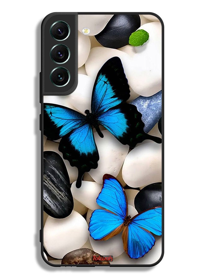Tolwak Samsung Galaxy S22 5G Protective Case Cover Butterflies On Stones - Image 3