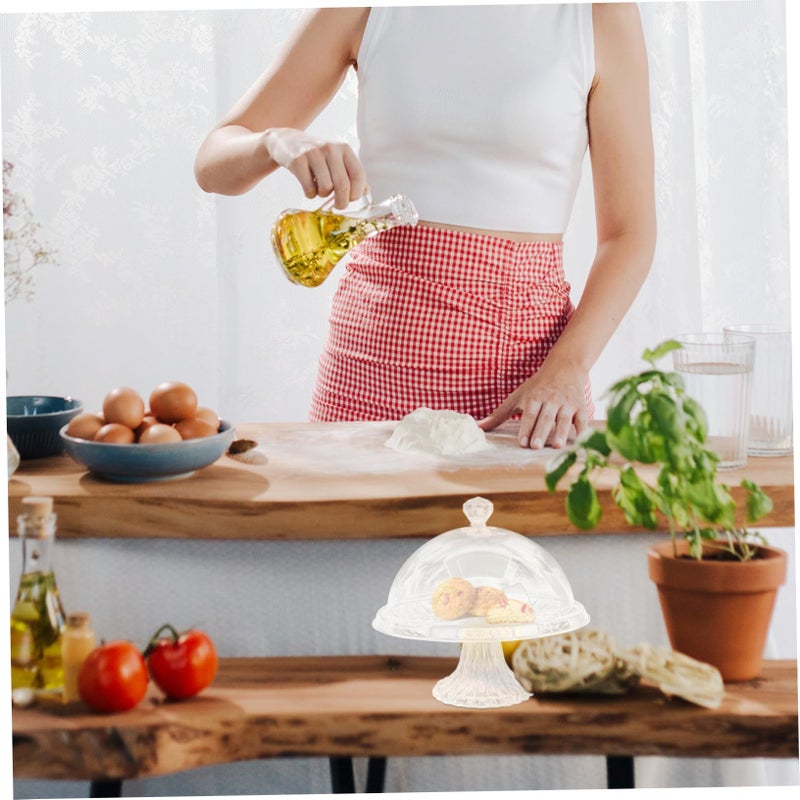 غطاء قبة كعكة أكريليك مع قاعدة حامل عرض شفاف للمعجنات والحلويات سهل التنظيف - Image 5