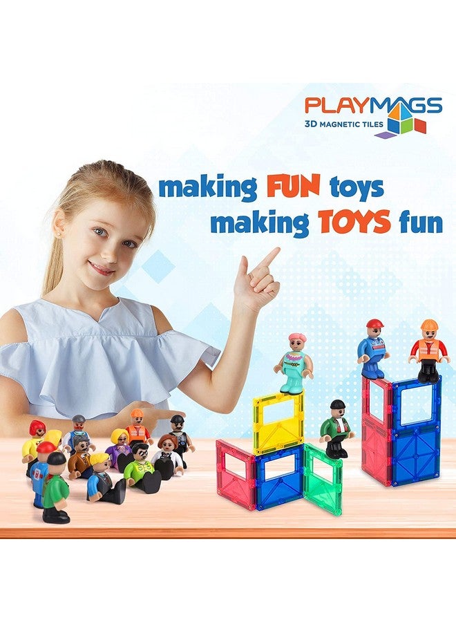 Playmags Magnetic Figures Community Set of 15 Pieces - Play People Perfect for Magnetic Tiles Building Blocks - STEM Learning Toys Children - Magnet Tiles Expansion Accessories Pack - Image 3
