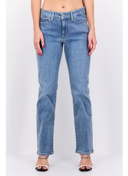 NYDJ Women Regular Fit High Rise Straight Leg Washed Jeans, Blue  - Image 1