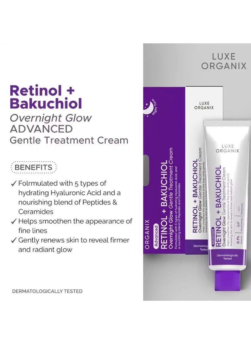 LUXE ORGANIX LUXE ORGANIX RETINOL + BAKUCHIOL Overnight Glow Gentle Treatment Cream 30g  - Image 3