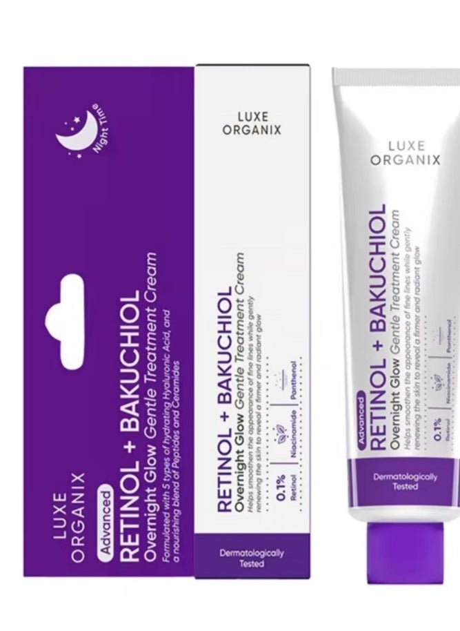 LUXE ORGANIX LUXE ORGANIX RETINOL + BAKUCHIOL Overnight Glow Gentle Treatment Cream 30g  - Image 1