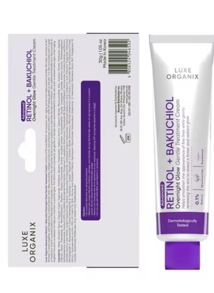 LUXE ORGANIX LUXE ORGANIX RETINOL + BAKUCHIOL Overnight Glow Gentle Treatment Cream 30g  - Image 2