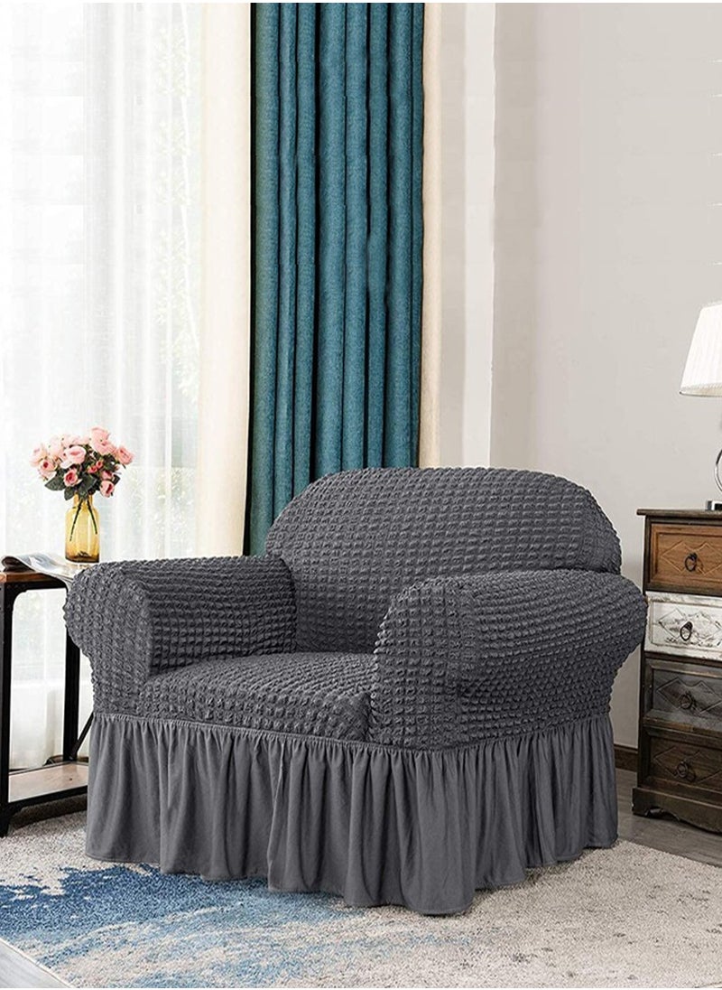 Elastic Sofa Cover with Skirt,Stretch Sofa Slipcover Furniture Protector Washable Soft Couch Cover for Living Room Elastic Fabric Sofa Cover with Skirt, For Living Room Bed Room For one seater sofa(Dark Grey) - pzsku/ZA36CDF1A72AC00C66D18Z/45/_/1726132488/c1151123-3181-491b-be5c-fd274589edda