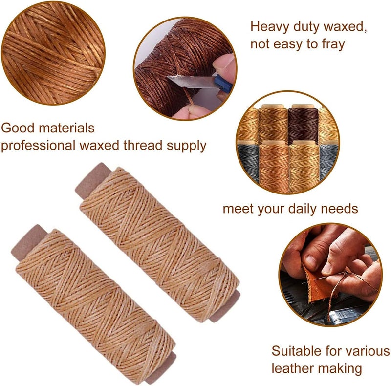 Goiio 11 Pieces Bookbinding Kit Starter Tools Set Bone Folder Paper Creaser, Waxed Thread, Awl, Large-Eye Needles for DIY Bookbinding Crafts and Sewing Supplies - Image 5