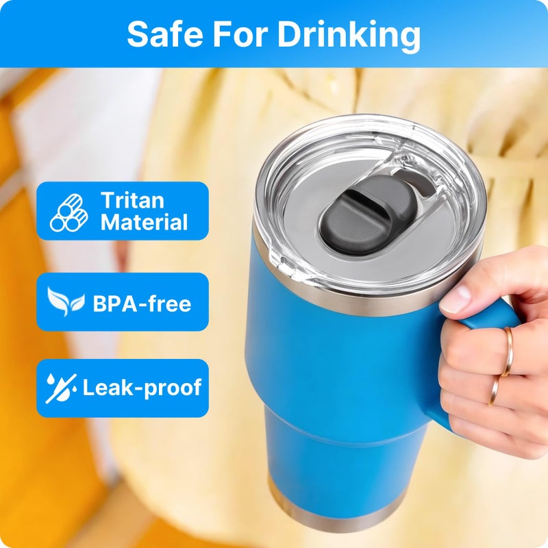 Bluwing 30 oz Replacement Screw Top Lid for YETI TraveI Mug with Threads Only, Spill Proof Stronghold Lid for YETI Threaded Travel Mug(1 Pack) - Image 2