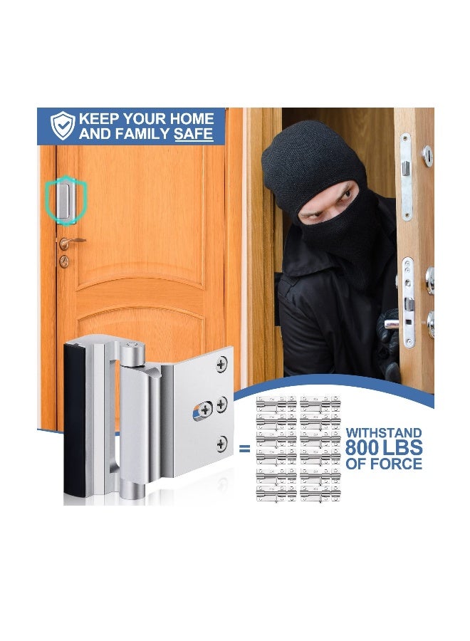 Home Security Door Lock Reinforcement Set for Child Safety, 2 Pack with 16 Screws, Silver Upgrade for Interior Doors - Image 5