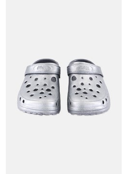 Woz Women Slip On Clogs, Silver  - Image 4