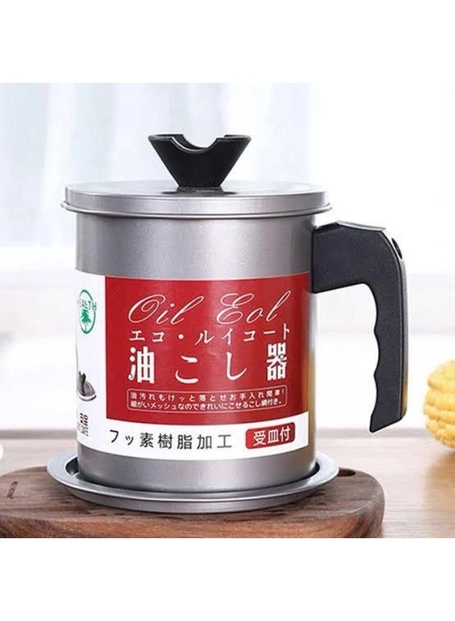 جيل فارماسوتيكالز دورق تصفية الزيت سعة 1.4 لتر مع مصفاة ستانلس ستيل عالية الجودة – دورق تيفال لحفظ الزيت وإعادة استخدامه بطريقة آمنة ونظيفة، مقاوم للحرارة وعملي للمطبخ اليومي - Image 1