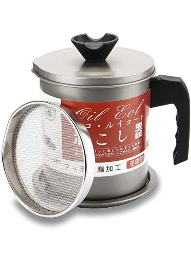 جيل فارماسوتيكالز دورق تصفية الزيت سعة 1.4 لتر مع مصفاة ستانلس ستيل عالية الجودة – دورق تيفال لحفظ الزيت وإعادة استخدامه بطريقة آمنة ونظيفة، مقاوم للحرارة وعملي للمطبخ اليومي - Image 3