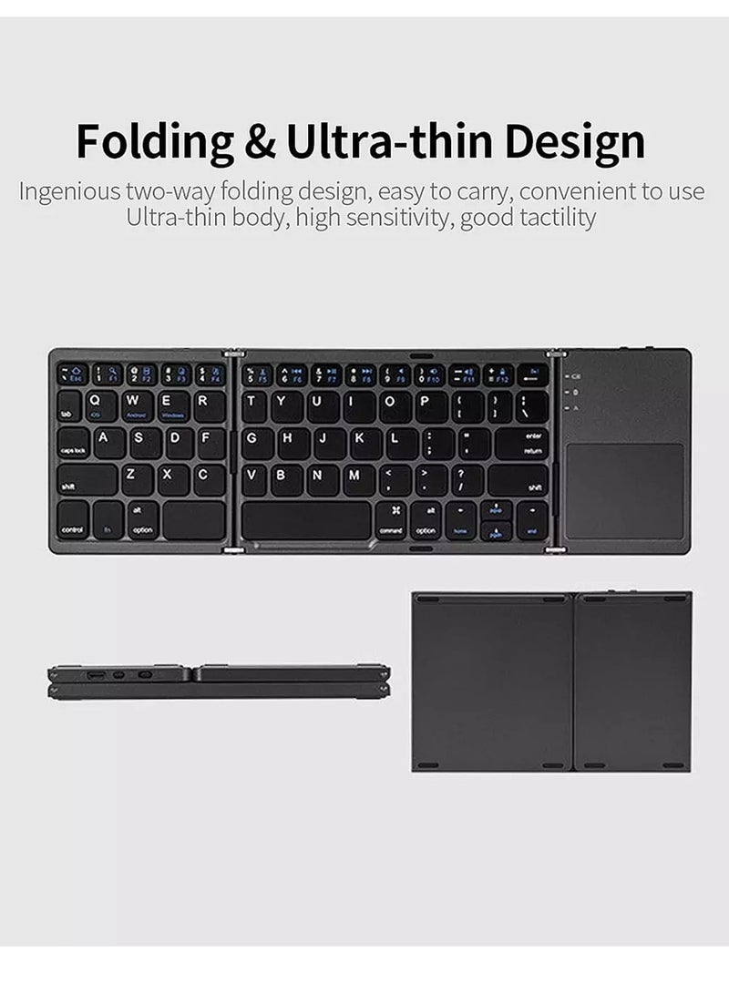 B033 Folding Bluetooth Keyboard Ultra Slim with Touchpad  - Image 3