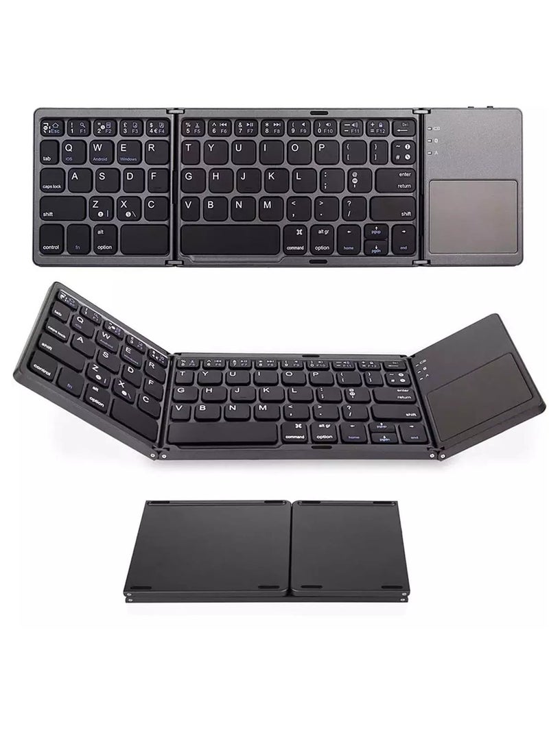 B033 Folding Bluetooth Keyboard Ultra Slim with Touchpad  - Image 1