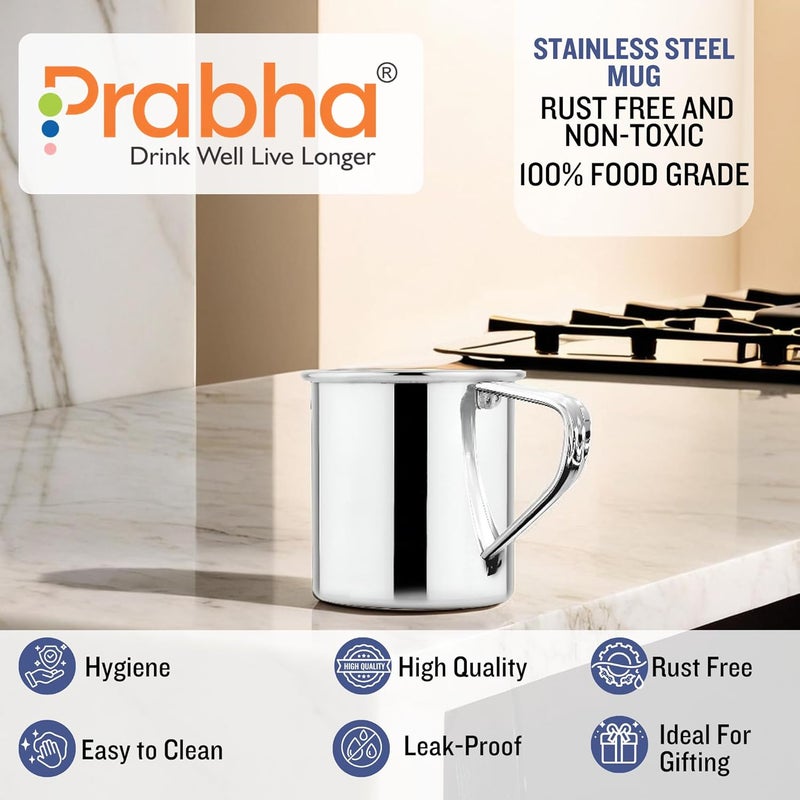 Prabha Stainless Steel Water Mug - 900 mL Multipurpose Mug for Milk, Hiking, and Camping - Image 3