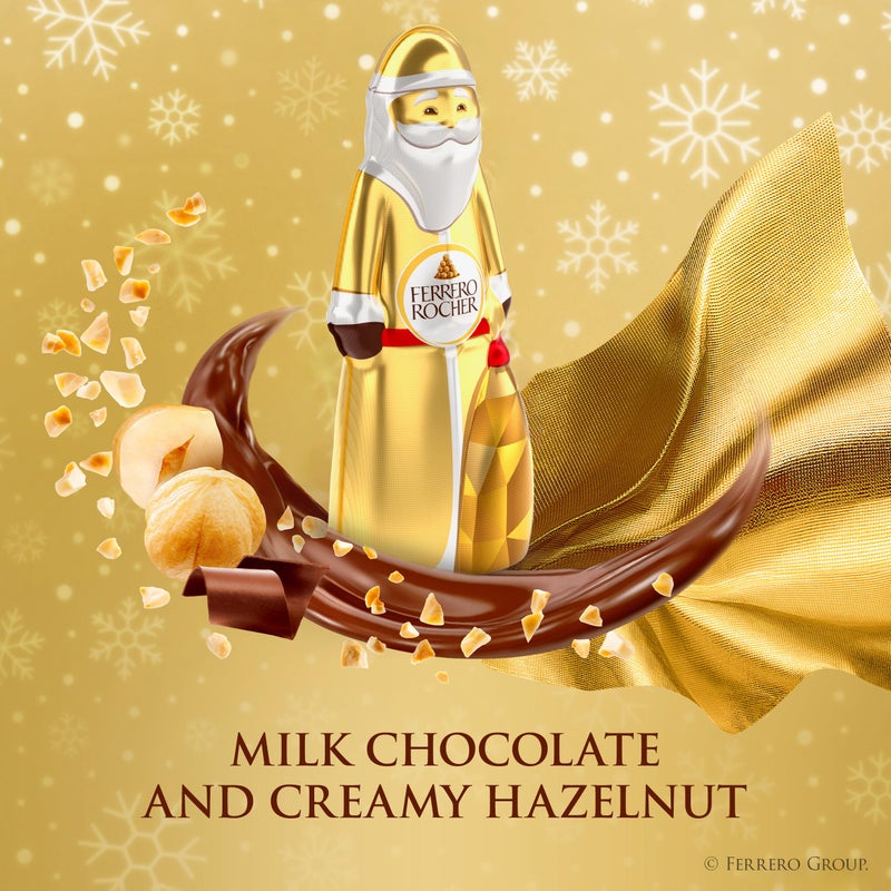 Ferrero Rocher, Milk Chocolate Hazelnut Hollow Santa, Holiday Chocolate Gift, 2.4 oz - Image 3