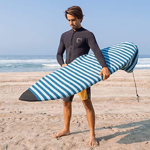 PAMGEA Surf Squared 6'4" Shortboard Surfboard Sock Cover – Lightweight Stretch SUP & Paddleboard Bag, Protective Sleeve for Shortboard, Longboard, Hybrid, Wakesurf – Surfing Accessory, Aqua - Image 2