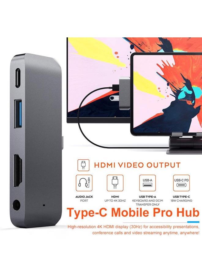 Generic - Type-c Hub Switch Game Machine Mobile Phone Computer HD Usbc For Ipad Four-in-one Docking Station-Number Of Interfaces:Four-in-one Silver (middle Male Head) - Image 1