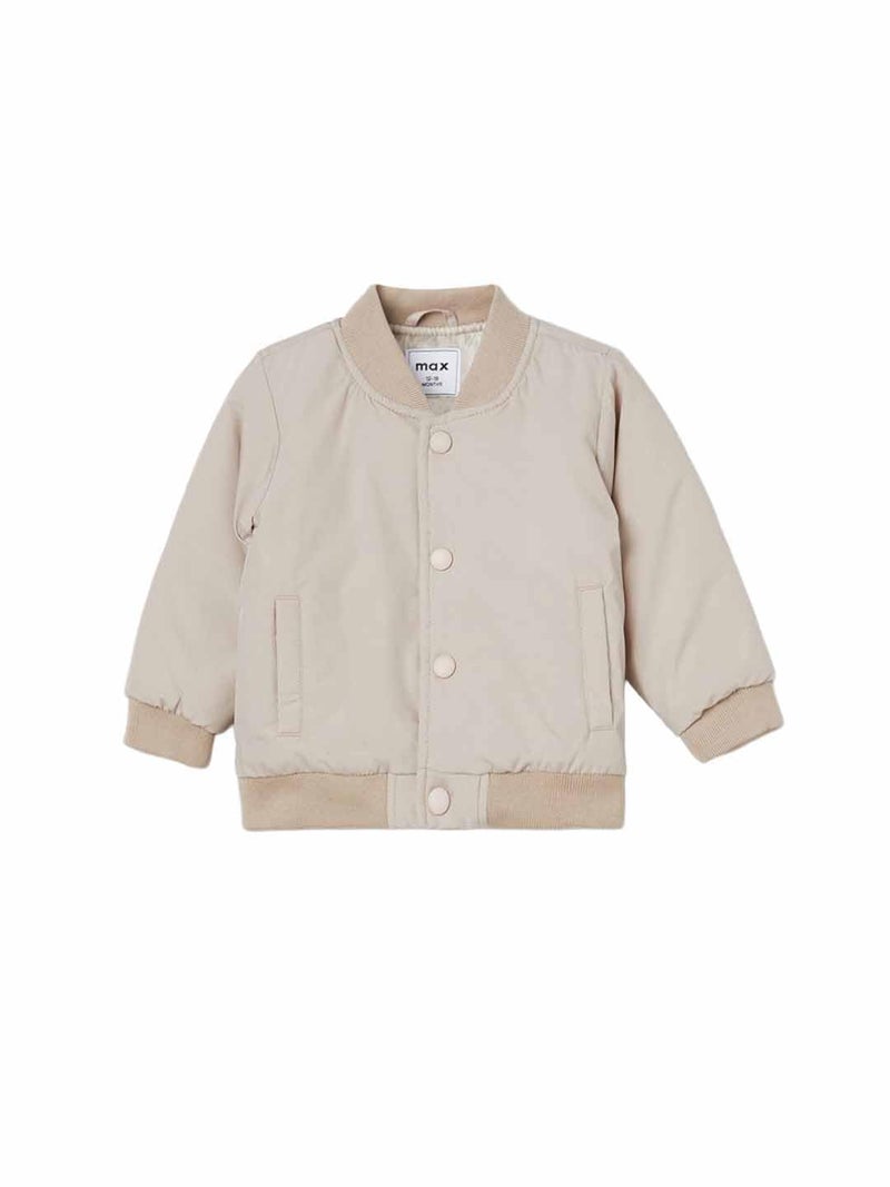 Max Boys Solid Jacket(Beige_12-18 M) - Image 1