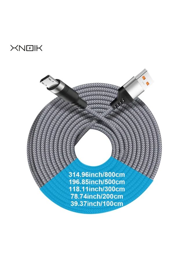 Micro USB to USB A Fast Charging Cable Nylon Braided 79 Inch Compatible with Samsung Android - Image 3