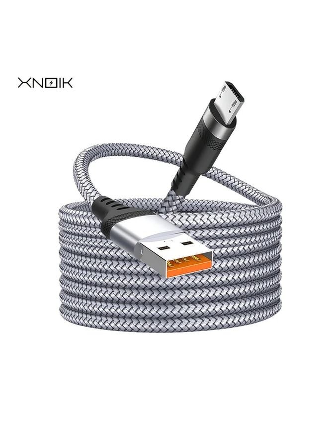 Micro USB to USB A Fast Charging Cable Nylon Braided 79 Inch Compatible with Samsung Android - Image 4