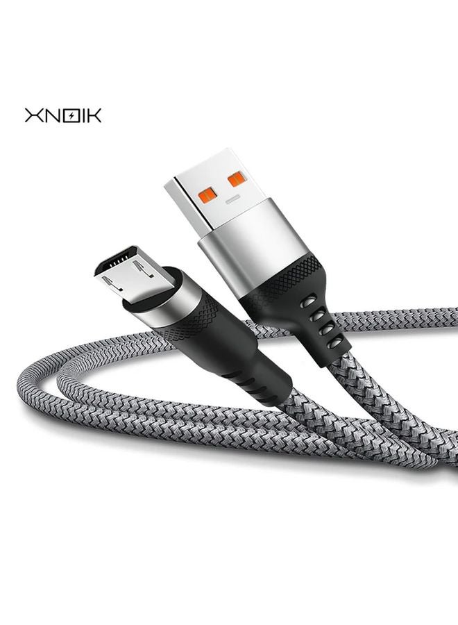 Micro USB to USB A Fast Charging Cable Nylon Braided 79 Inch Compatible with Samsung Android - Image 2