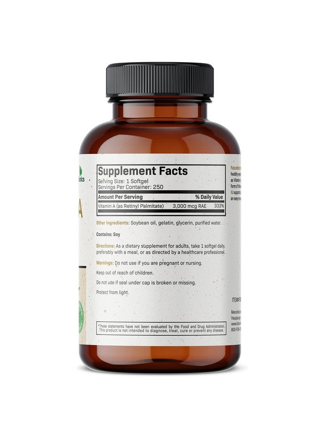 Futurebiotics Vitamin A 10000 Iu Premium Nongmo Formula Supports Healthy Vision & Immune System And Healthy Growth & Reproduction 250 Softgels - Image 3