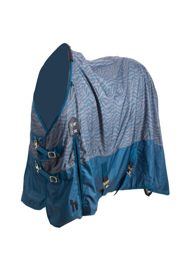 HORZE Nevada 600D Lightweight Waterproof Summer Horse Turnout Sheet - Legion Blue - 78 in - Image 1