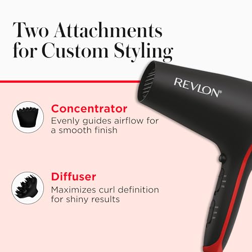 REVLON SmoothStay Coconut Oil Infused Hair Dryer with Diffuser & Concentrator - Ionic Ceramic Blow Dryer for Frizz Control, Shine, Smoothness & Volume, 1875W Lightweight Salon-Quality - Image 4