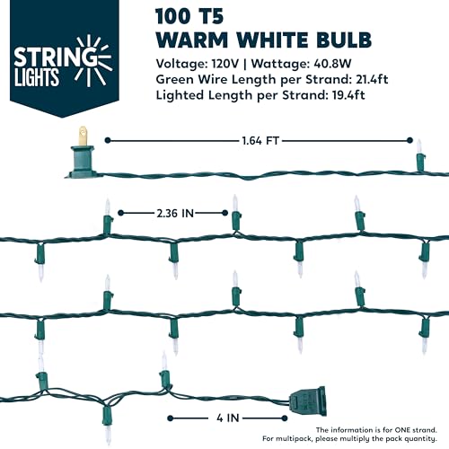 Joiedomi Clear Christmas String Lights Indoor,200(2x100) Mini Warm White Fairy Light,42.8 FT Lighting Decor for Patio Dorm Classroom Bedroom Holiday Wedding Party Garland Birthday Festival,Green Wire - Image 4