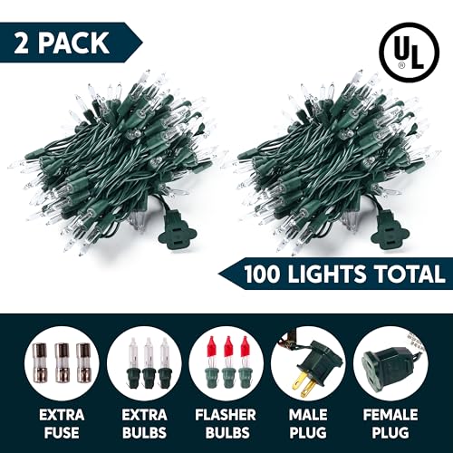 Joiedomi Clear Christmas String Lights Indoor,200(2x100) Mini Warm White Fairy Light,42.8 FT Lighting Decor for Patio Dorm Classroom Bedroom Holiday Wedding Party Garland Birthday Festival,Green Wire - Image 2