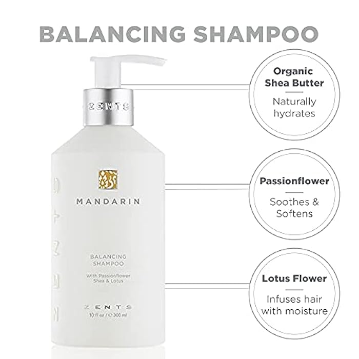 Zents Balancing Shampoo, Color Safe and Sulfate-Free with Organic Shea Butter & Lotus for All Hair Types, 10 fl oz - Image 5