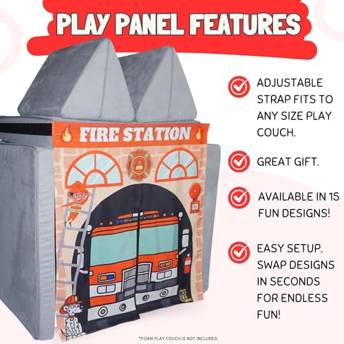 Couch Swag Play Panel for Childrens Foam Sofa Kids Couch (Firehouse) - Image 2