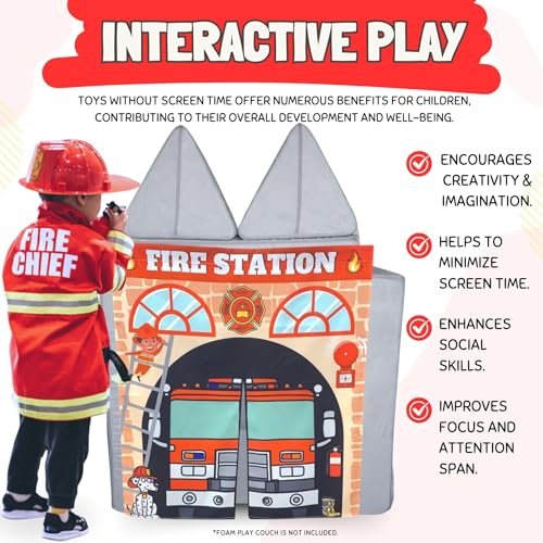 Couch Swag Play Panel for Childrens Foam Sofa Kids Couch (Firehouse) - Image 3