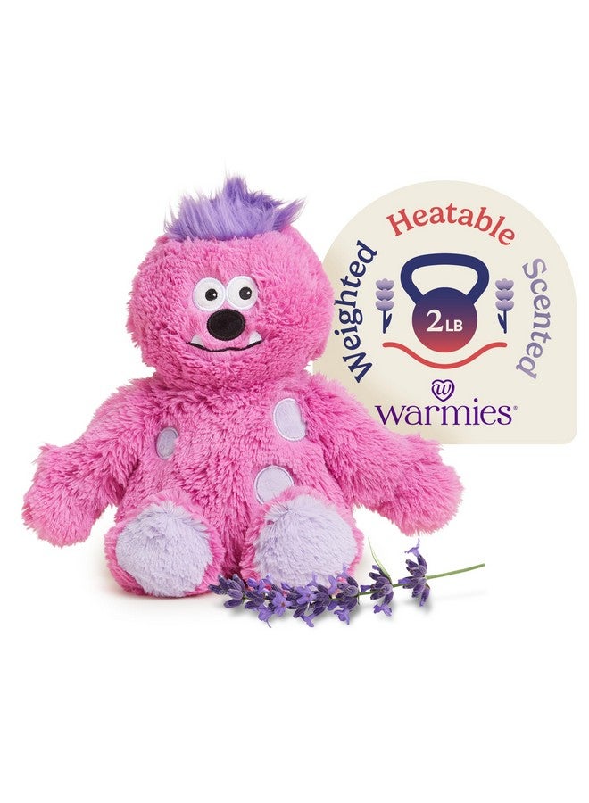 Warmies Microwavable & Weighted Stuffed Animals, Pink Monster - Heated Stuffed Animal Plushie for Warmth & Comfort - Cute Soft Plush Toys for Adults & Children (Boys, Girls, Babies & Toddlers) - Image 1