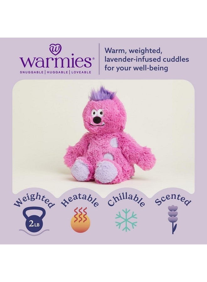 Warmies Microwavable & Weighted Stuffed Animals, Pink Monster - Heated Stuffed Animal Plushie for Warmth & Comfort - Cute Soft Plush Toys for Adults & Children (Boys, Girls, Babies & Toddlers) - Image 2