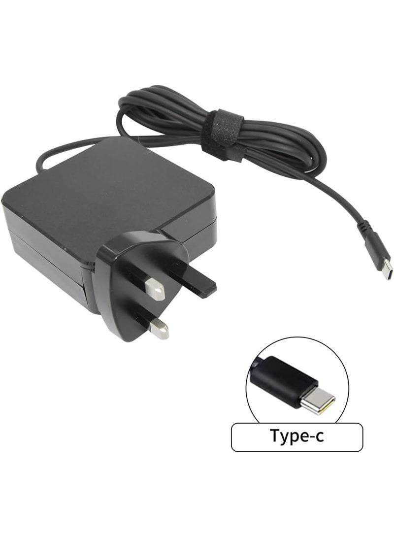 Zexen 65W Charger laptop adapter UK Plug for ASUS, 20V 3.25A, USB Type-C for ZenBook 3 UX390UA, for Lenovo ThinkPad Yoga, for HP chromebook, for Samsung, Dell, MacBook Pro/Air, more Type C Devices - Image 1