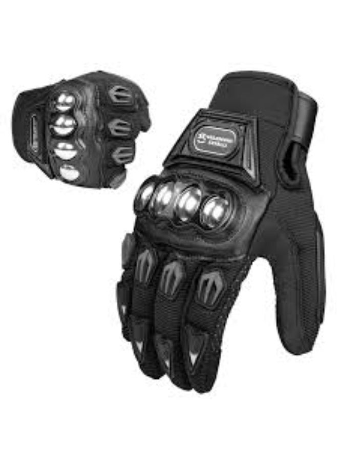 Imported full-finger grip gloves with strong knuckle protection. Breathable, anti-slip design for better control while riding. Suitable for motorcycles and scooters. - Image 1