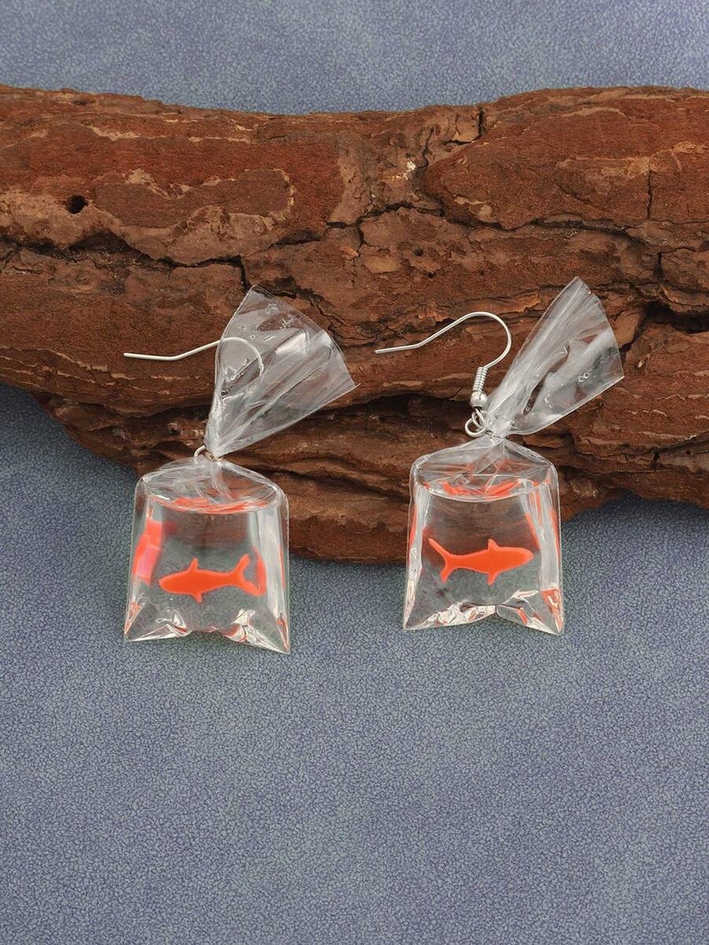 Shein 1 Pair Fashionable Creative Casual Exquisite Quirky Retro European And American Minimalist Novel Interesting Fresh Oceanic Style Earrings - Size  one-size - Image 1