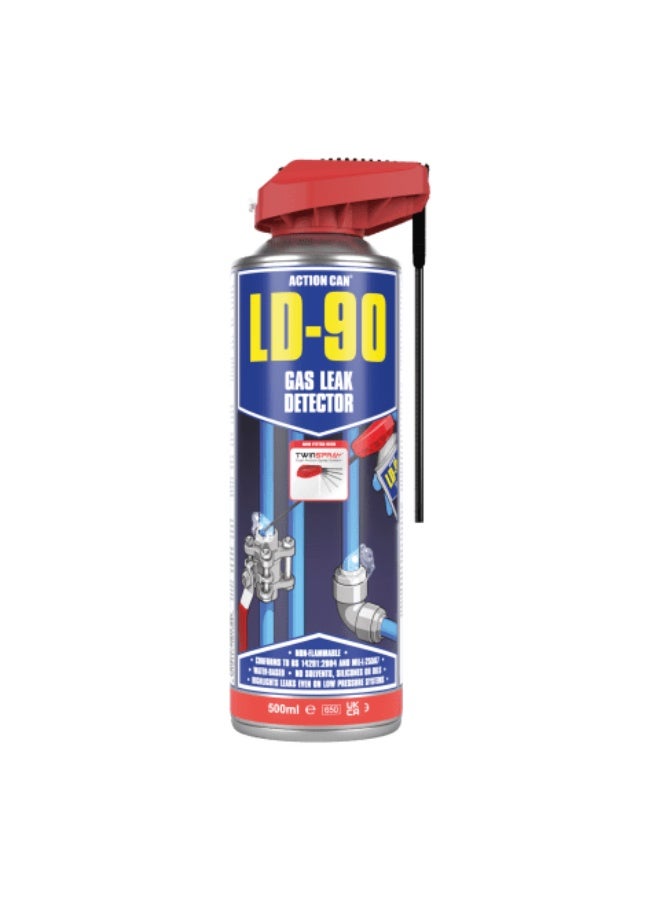 ®ACTION CAN LD-90 (Twin Spray) _Gas Leak Detector 500ML Professional spray for detecting the smallest gas leaks, even in low-pressure systems. - Image 1