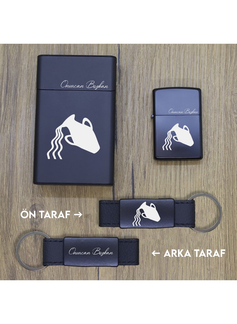 Personalized Aquarius Metal Cigarette Box, Zippo Lighter and Keychain Set - pzsku/ZA36D9A90BC11AD64B06EZ/45/_/1730888048/38b0f029-b35e-4345-b148-f36e02428a7e