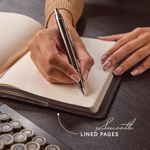 Leatherpress Luxury Leather Refillable Journal/Writing Notebook for Men & Women, Reusable Full-grain Leather Cover, 120gsm Thick Paper, Blank, Dotted, Lined Refills - Image 4