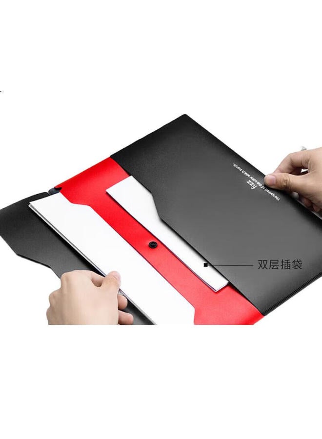 Fizz Fiz 6-Pack 6-Color A4 Double-Layer Thickened Button File Folders, Document Storage Pouches, Exam Paper Organizers, Mechanical Lock Edge Waterproof File Folders, Office Supplies Fz103002 - Image 3