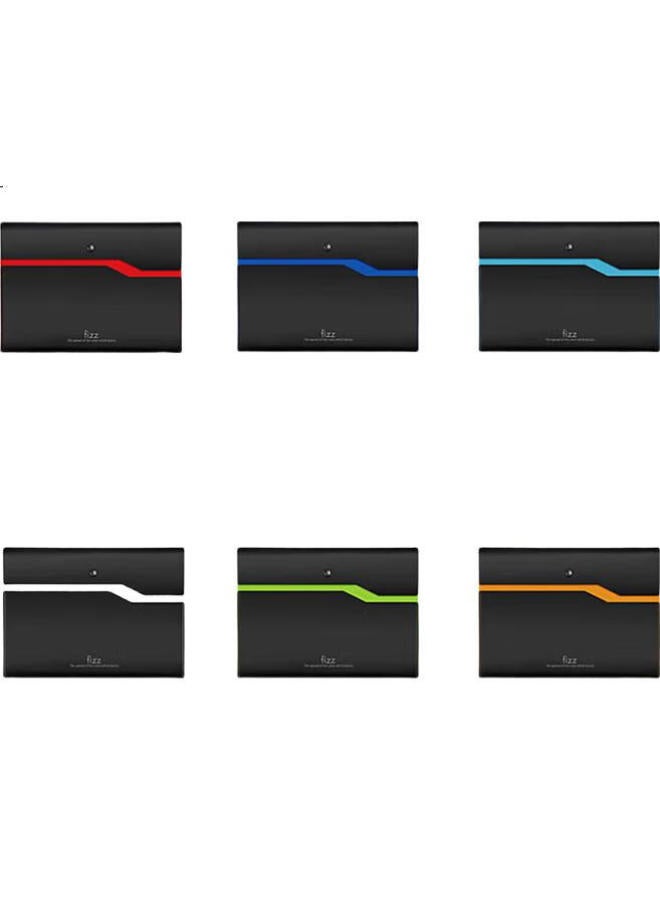 Fizz Fiz 6-Pack 6-Color A4 Double-Layer Thickened Button File Folders, Document Storage Pouches, Exam Paper Organizers, Mechanical Lock Edge Waterproof File Folders, Office Supplies Fz103002 - Image 2