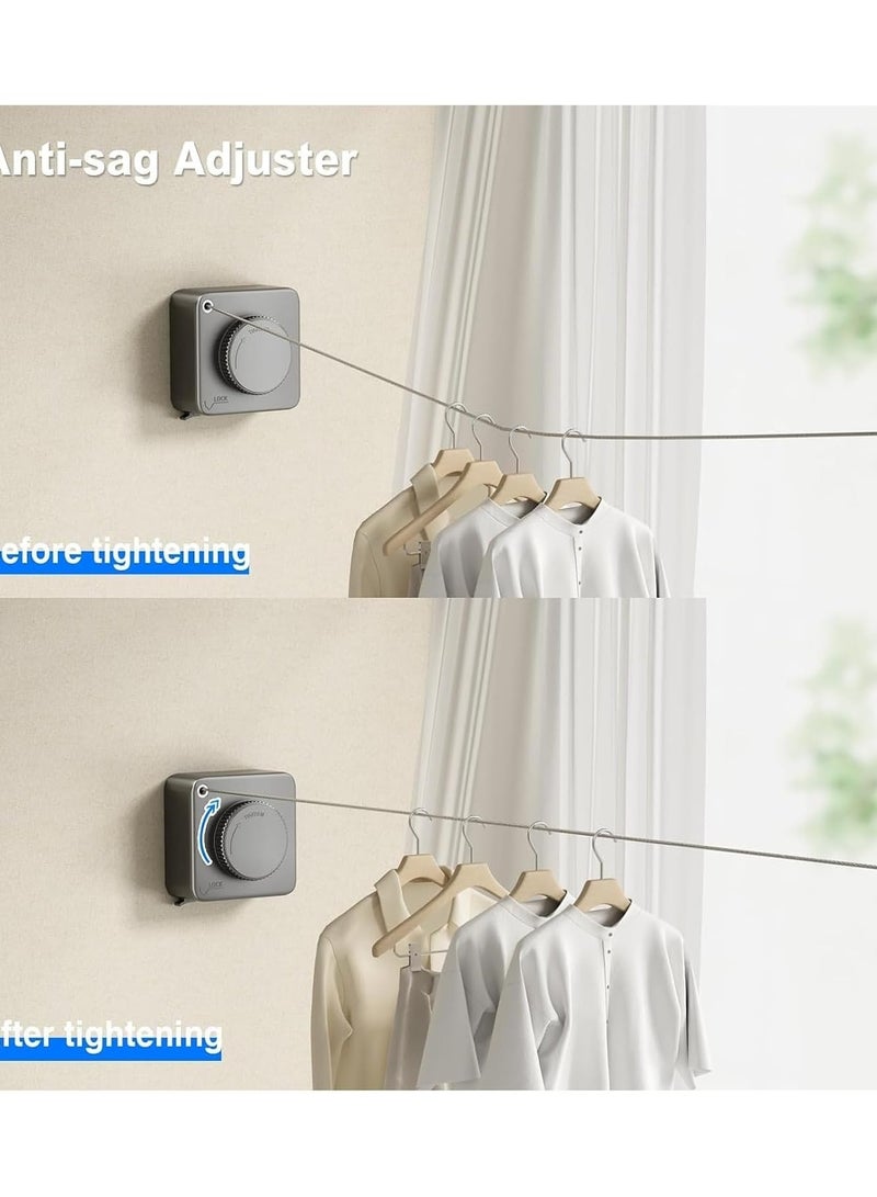 general Heavy Duty Retractable Clothesline - 15.1ft Wall Mounted Indoor/Outdoor Clothesline, Non-Sag Stainless Steel Drying Solution - Image 3