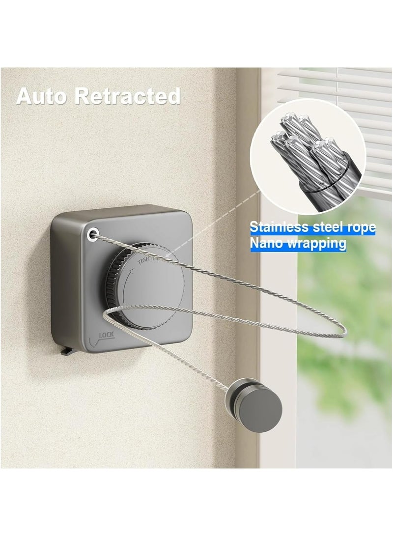 general Heavy Duty Retractable Clothesline - 15.1ft Wall Mounted Indoor/Outdoor Clothesline, Non-Sag Stainless Steel Drying Solution - Image 4