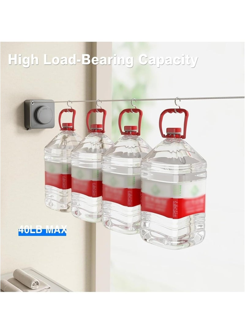 general Heavy Duty Retractable Clothesline - 15.1ft Wall Mounted Indoor/Outdoor Clothesline, Non-Sag Stainless Steel Drying Solution - Image 5