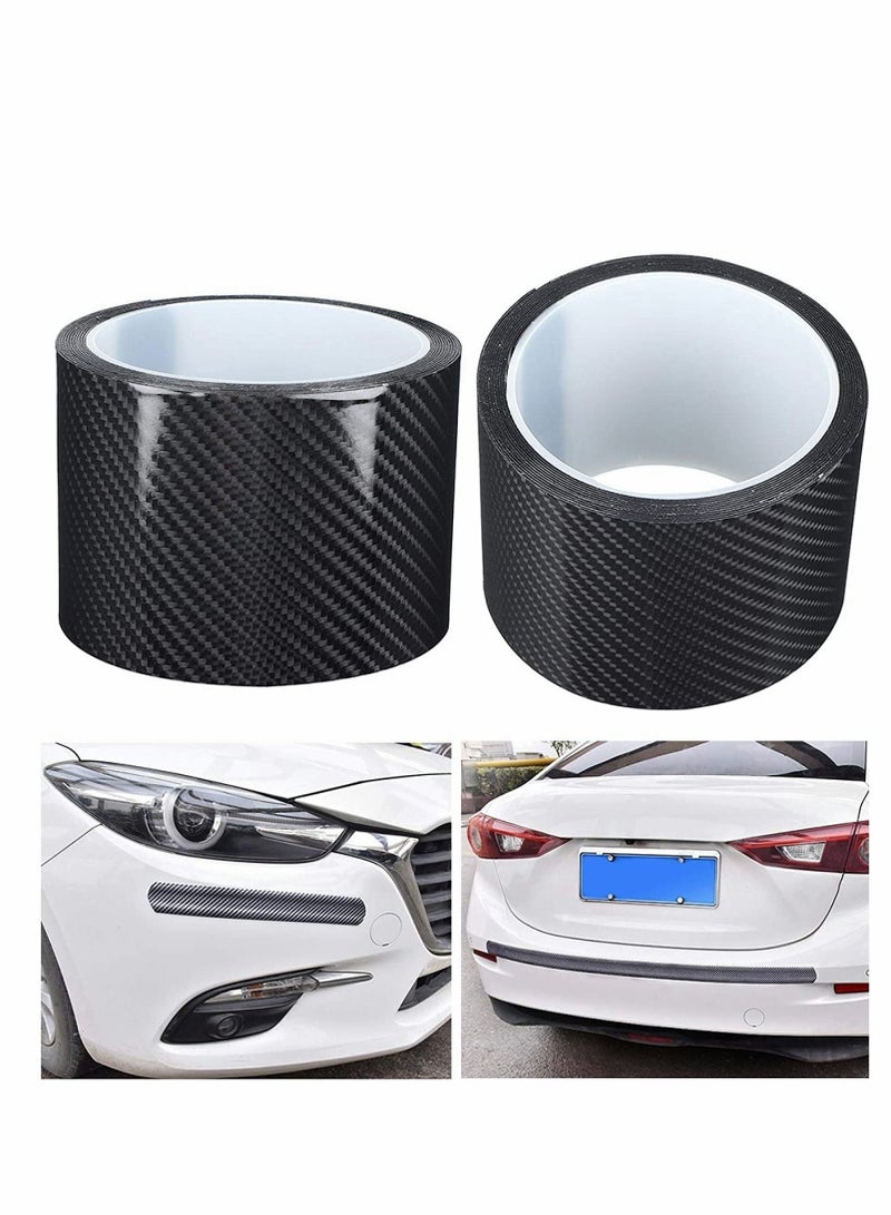 Excefore Carbon Fiber Sticker, Car Sill Protectors Strips Black Carbon Fiber Protective Film Car Door Edge Guard Anti-scratch Sticker Protect Scratch Protection Device Suitable for Most Cars(7CM*3M) 1 Roll  - Image 3